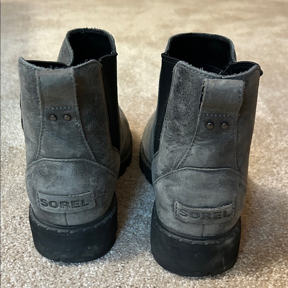 Sorel Charcoal Leather Ankle Boots - Picture 2 of 4